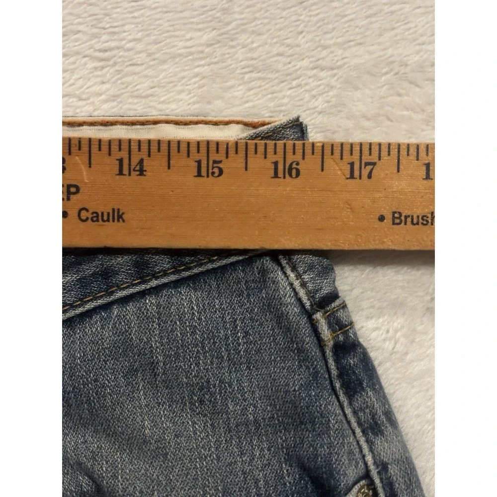 Levis 569 Jeans Shorts Mens 32 Blue Denim Cotton Loose‎ Straight Fit Distressed
